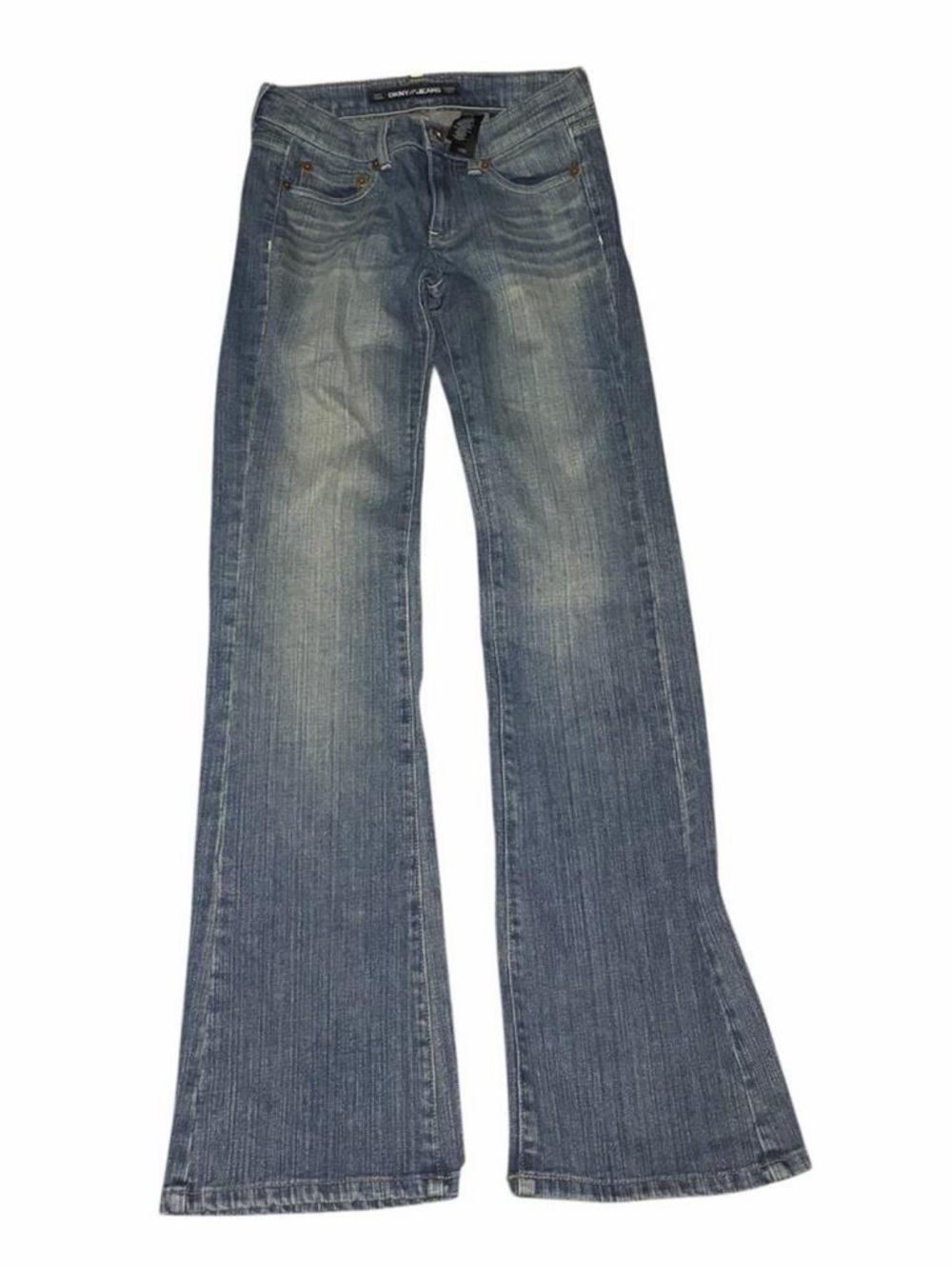 VTG DKNY Jeans Times Square Flare Low Rise Y2K Embroidered Pockets Size 3